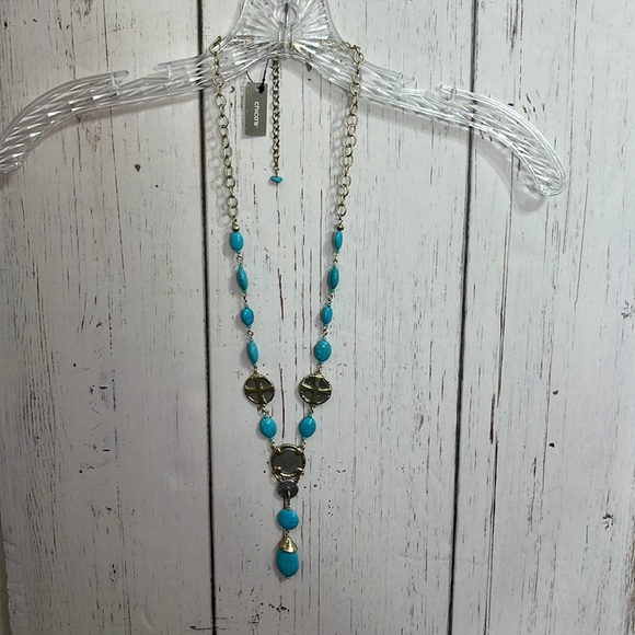 NWT Chico’s Coin & Turquoise Chain - Picture 5 of 14